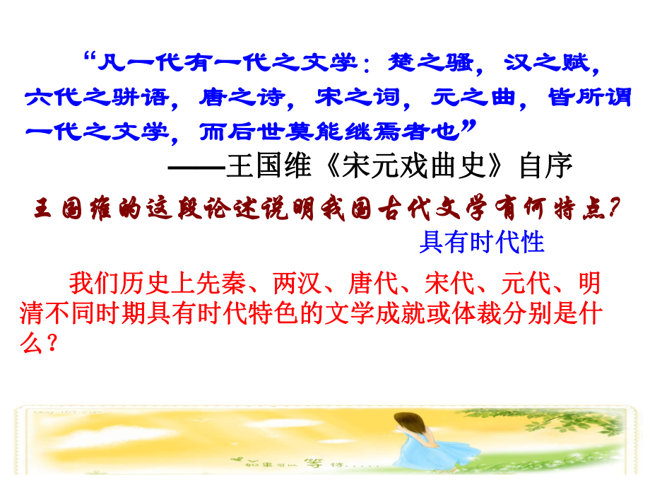 高二上历史2.3中国古典文学的时代特色课件_第1页