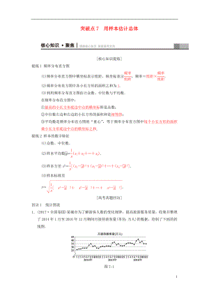 2018年高考數(shù)學(xué)二輪復(fù)習(xí) 第1部分 重點(diǎn)強(qiáng)化專題 專題3 概率與統(tǒng)計(jì) 突破點(diǎn)7 用樣本估計(jì)總體學(xué)案 文.doc