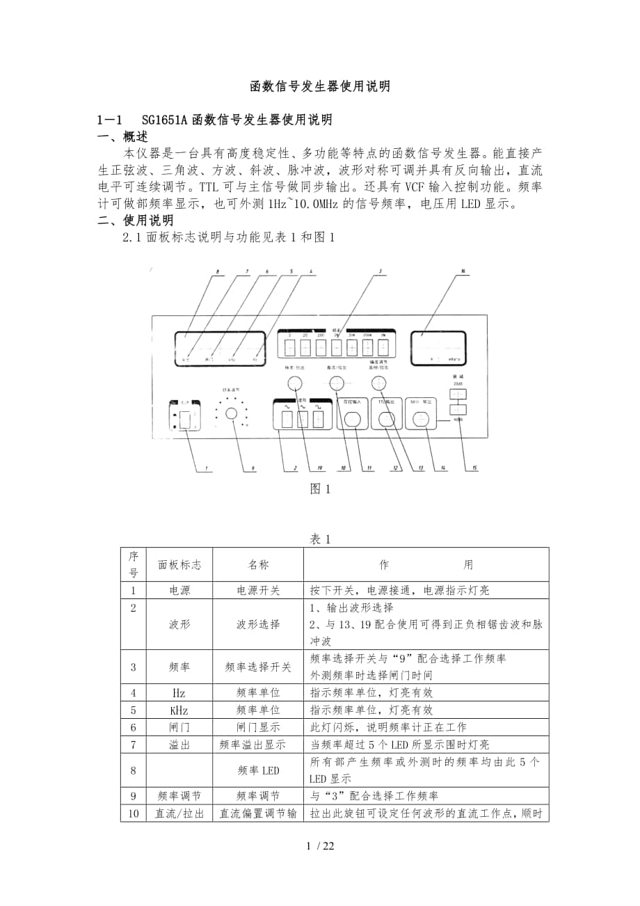 函数发生器说明_第1页