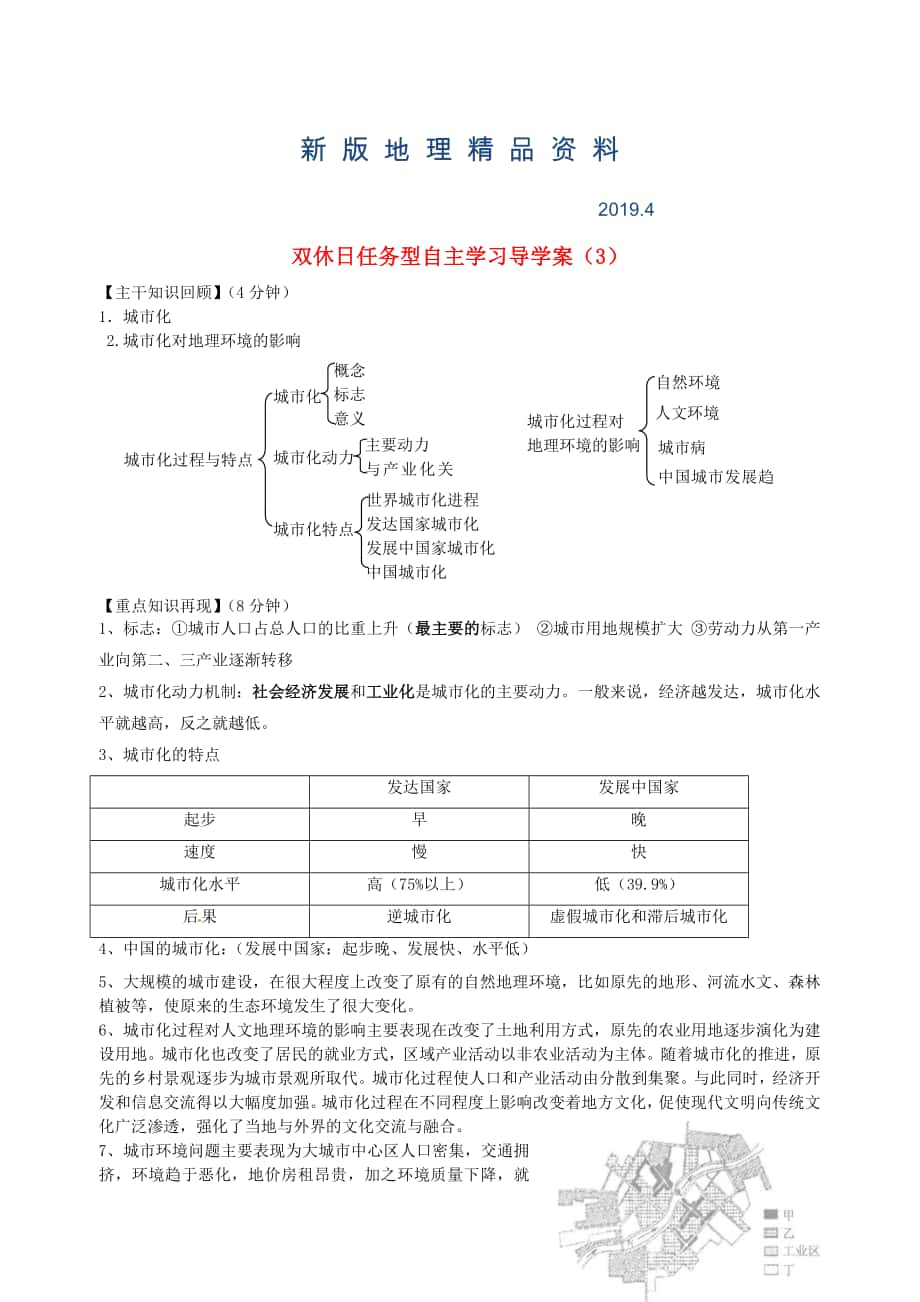 新版江蘇省海門市包場高級中學(xué)高一地理 雙休日任務(wù)型自主學(xué)習(xí)導(dǎo)學(xué)案3_第1頁