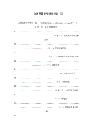 全面預算管理研究報告 (2)