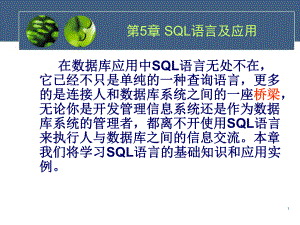 第五章SQL语言及应用