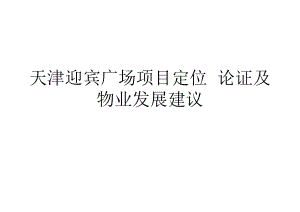 天津迎宾广场项目定位论证及物业发展建议