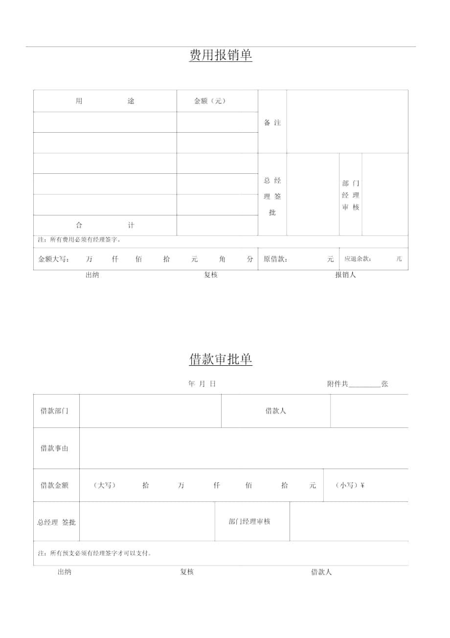 费用报销单电子版(适用小规模,一般纳税人)_第1页