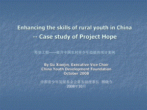 希望工程提升中国农村青少年技能的项目案例