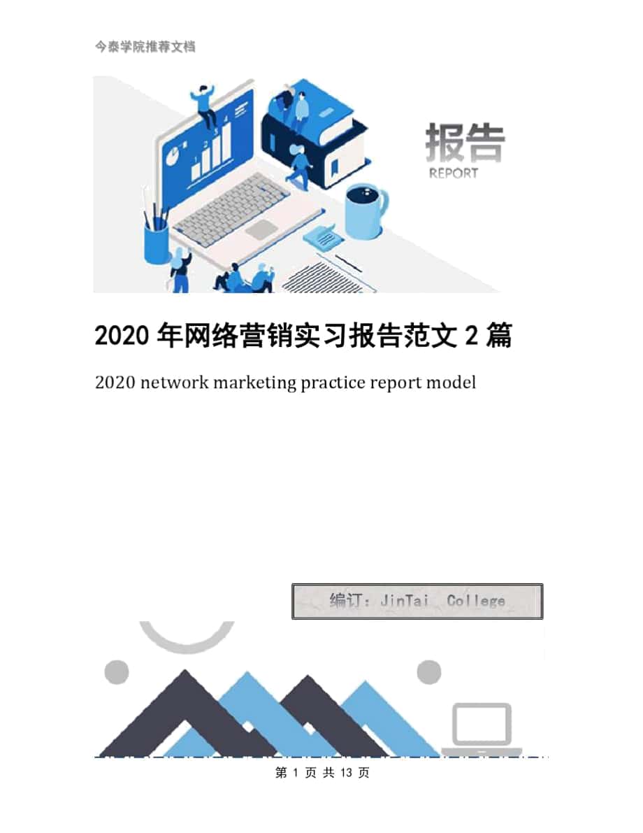 2020年网络营销实习报告范文2篇_第1页