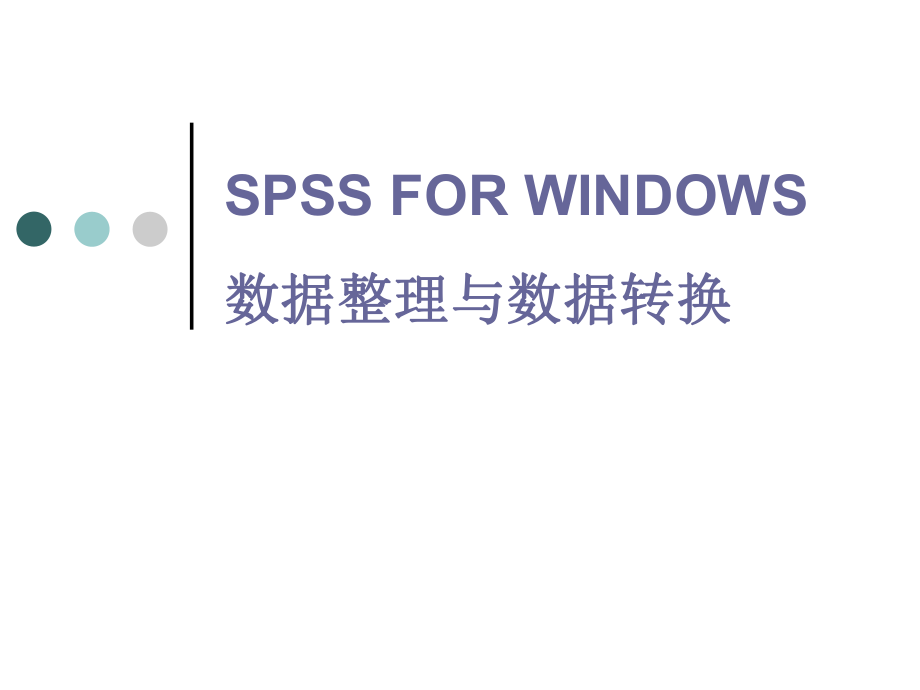 SPSS数据整理与数据转换ppt课件_第1页