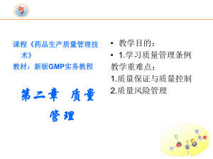 新版GMP实务教程__第二章_质量管理