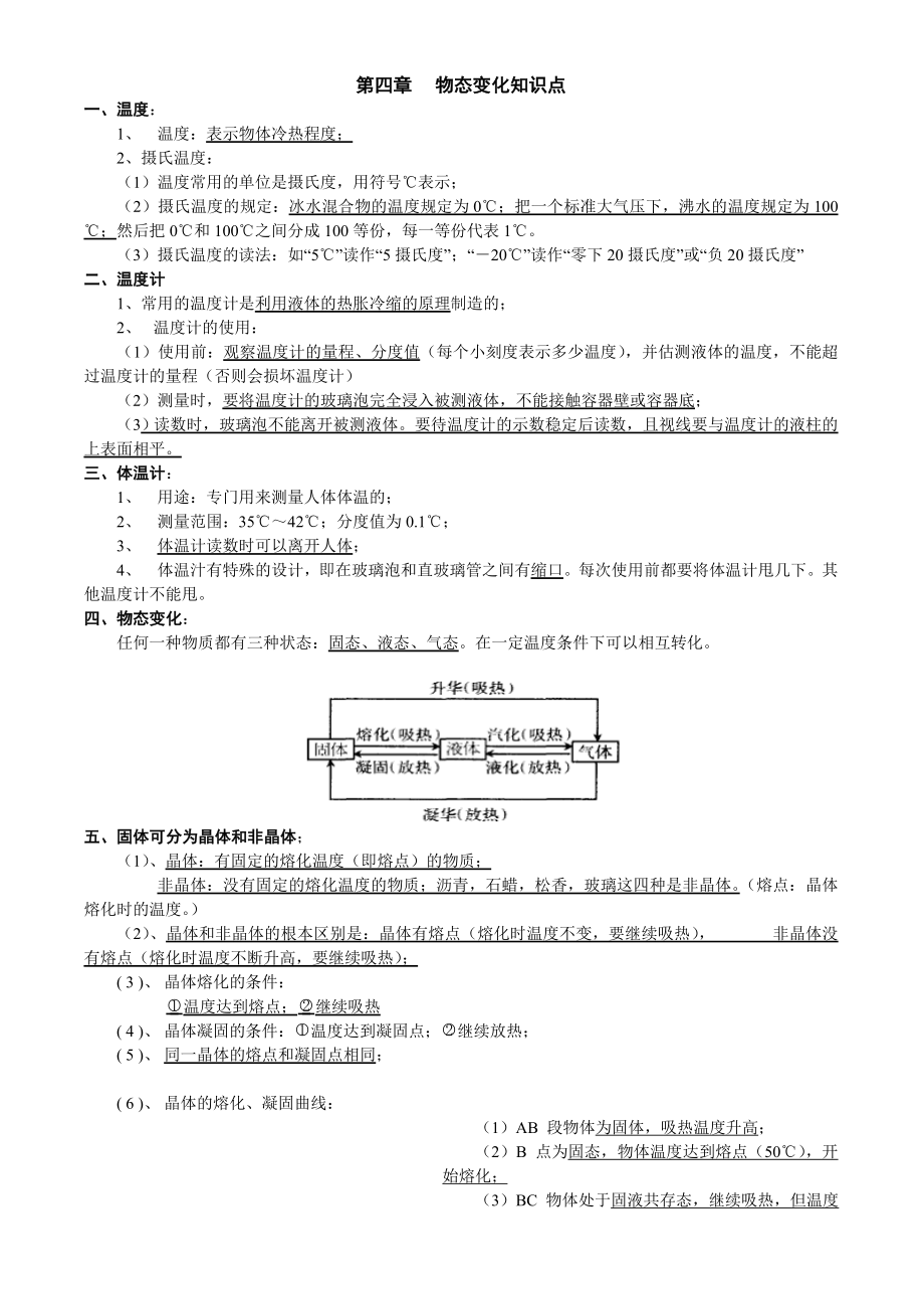 八年级上物理物态变化知识点归纳检测_第1页