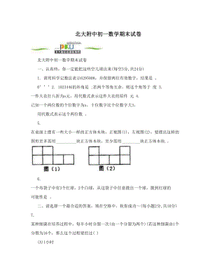 最新北大附中初一数学期末试卷优秀名师资料