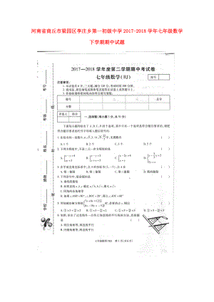 河南省商丘市梁園區(qū)李莊鄉(xiāng)第一初級中學七年級數(shù)學下學期期中試題掃描版新人教版20