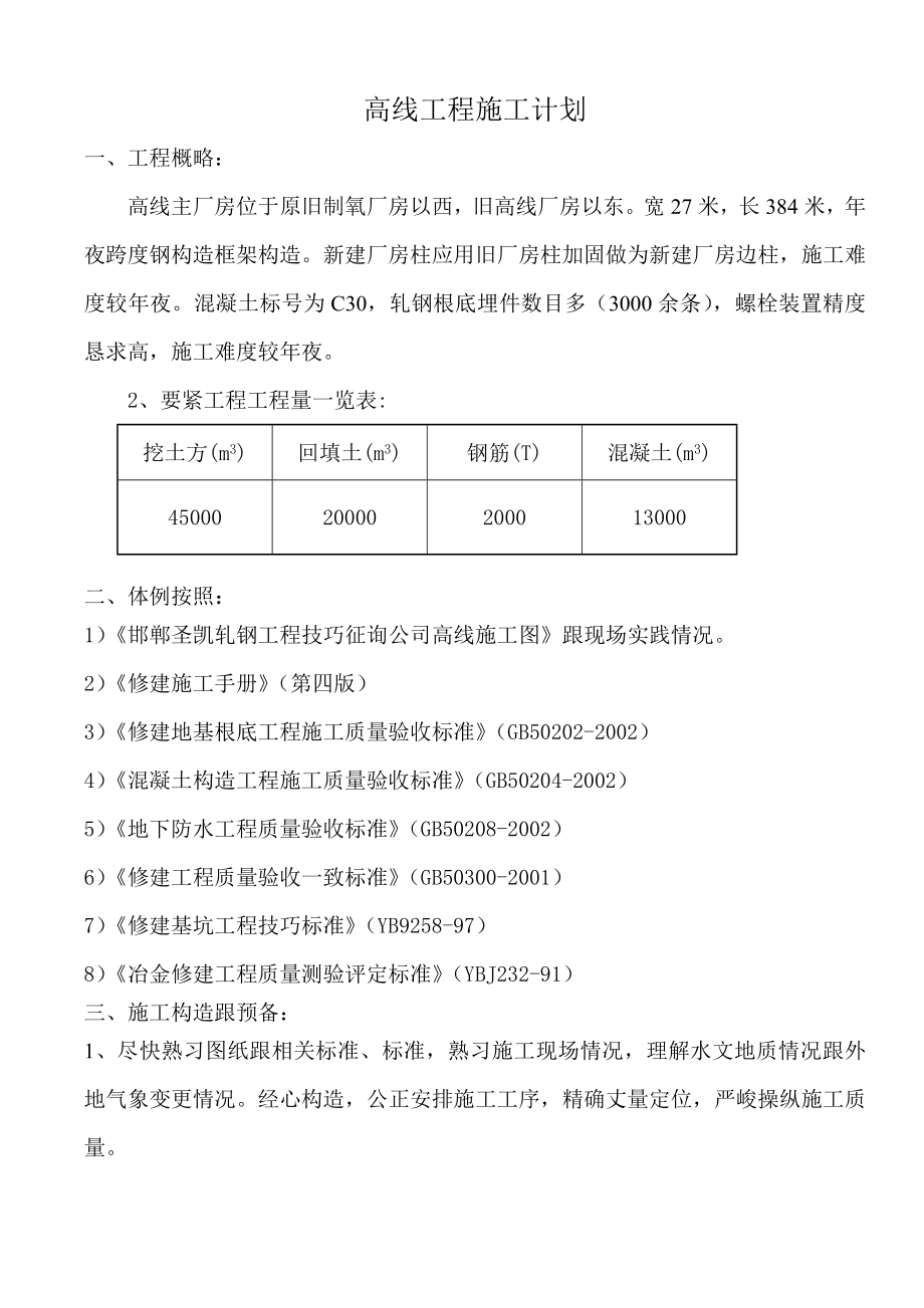 建筑行业框架结构厂房施工组织设计方案_第1页