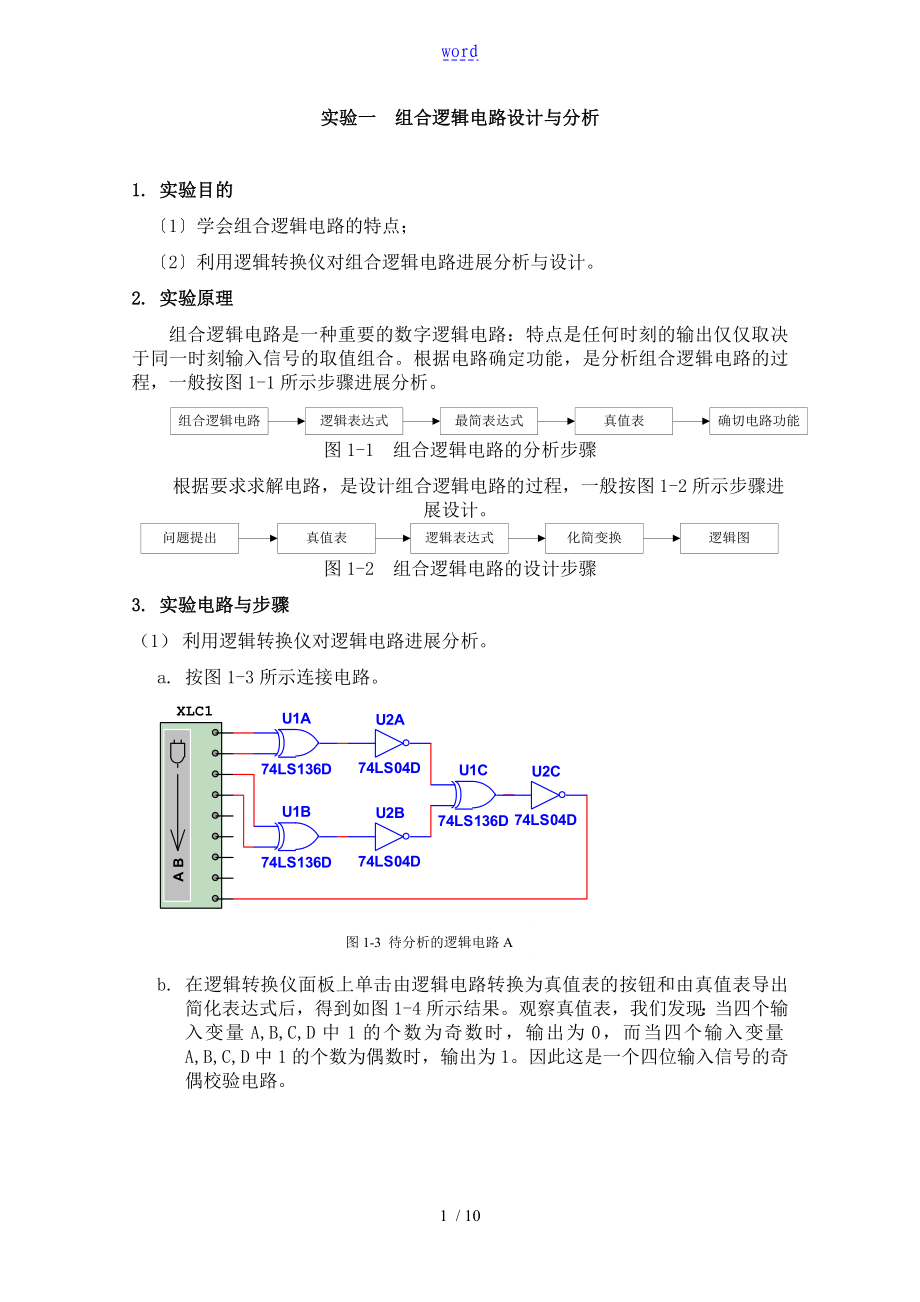 數(shù)字電子技術(shù) 實驗資料報告材料_第1頁