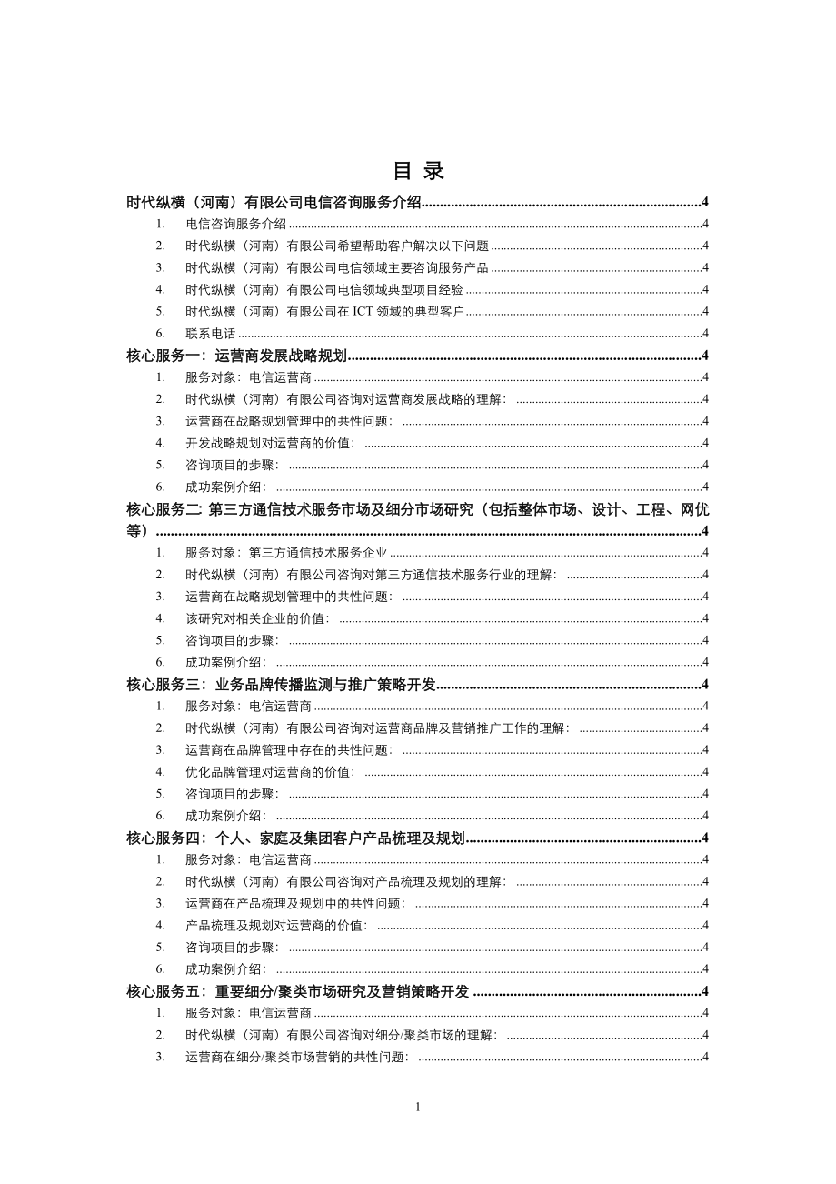 电信咨询产品手册_第1页