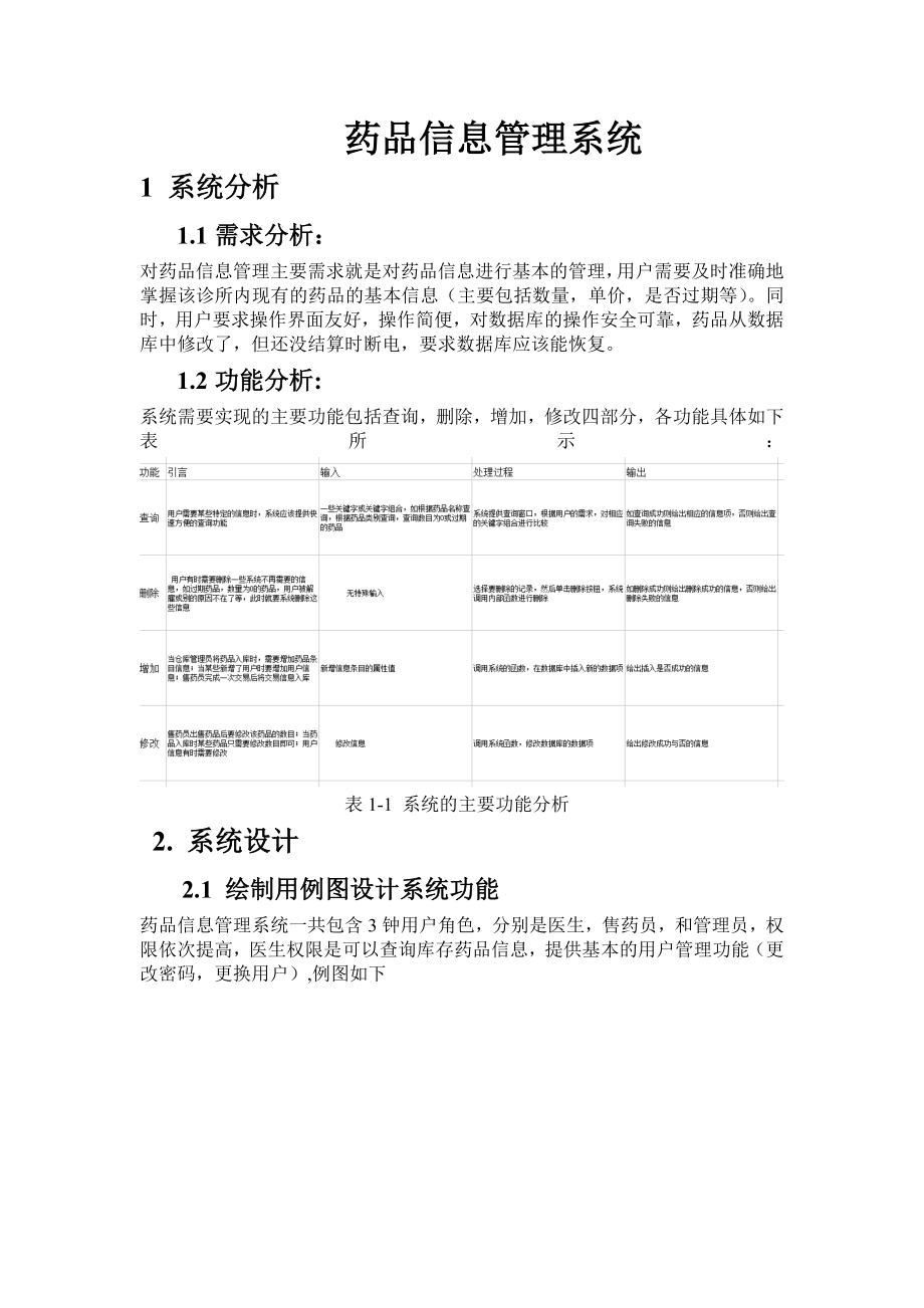 廣東海洋大學(xué) 數(shù)據(jù)庫課程設(shè)計 藥品信息管理系統(tǒng)_第1頁