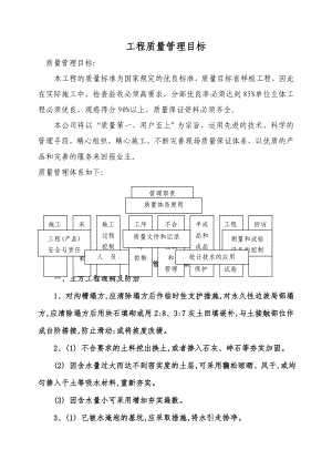 《工程質(zhì)量管理目標(biāo)》word版