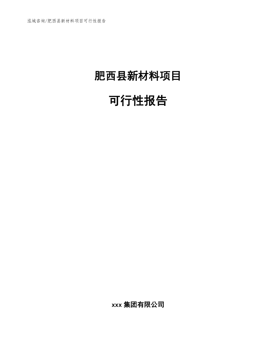 肥西县新材料项目可行性报告_第1页