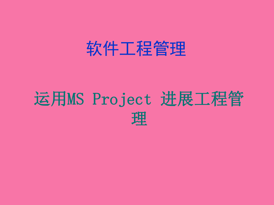 使用OFFiceProject进行软件项目管理ppt课件_第1页