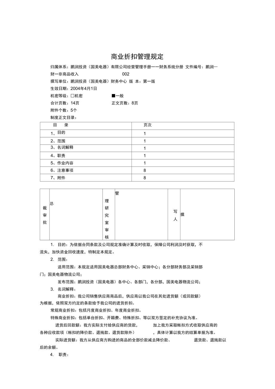 商业折扣管理规定_第1页