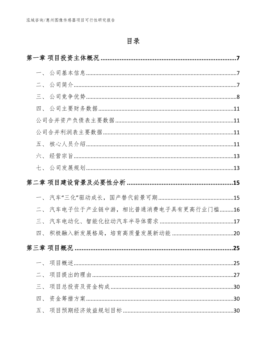 惠州图像传感器项目可行性研究报告（范文模板）_第1页