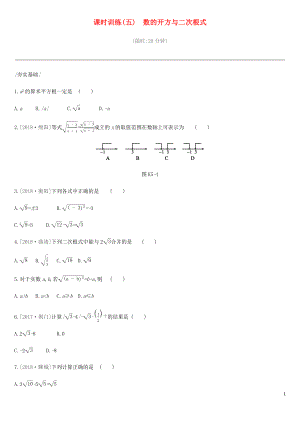 2019年中考數(shù)學(xué)總復(fù)習(xí) 第一單元 數(shù)與式 課時(shí)訓(xùn)練05 數(shù)的開方與二次根式練習(xí) 湘教版