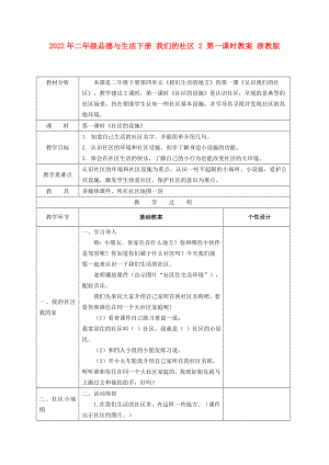 2022年二年級(jí)品德與生活下冊(cè) 我們的社區(qū) 2 第一課時(shí)教案 浙教版