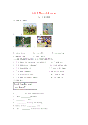 2022春六年級英語下冊 Unit 3 Where did you go（第2課時）練習(xí)題 人教PEP版