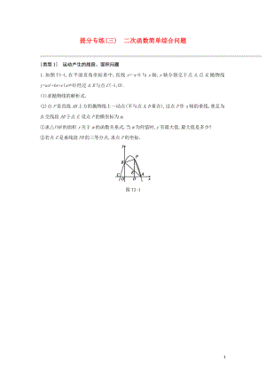 （山西專版）2020年中考數(shù)學(xué)復(fù)習(xí) 提分專練03 二次函數(shù)簡單綜合問題