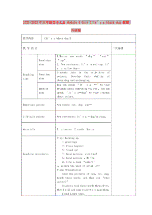 2021-2022年三年級英語上冊 Module 4 Unit 2 It’s a black dog 教案 外研版