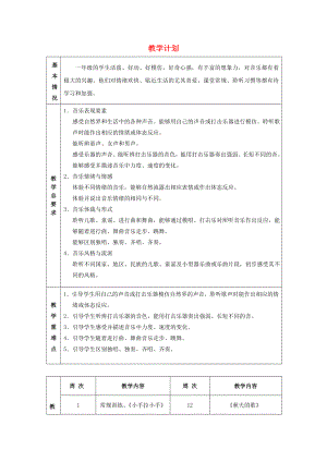 2022秋一年級音樂上冊 教學計劃2 蘇少版