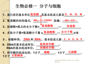 生物必修1精要知识点列单分子与细胞附答案课件