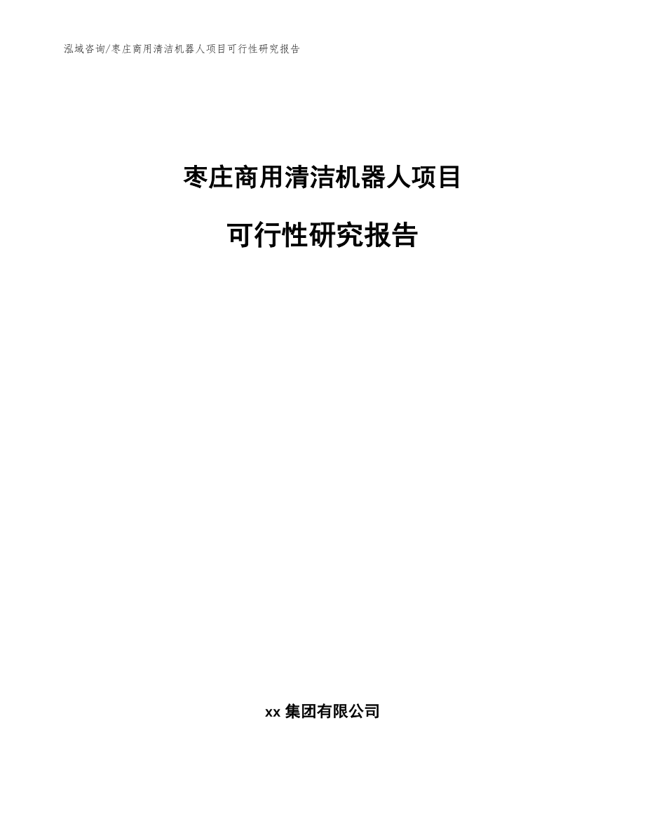 枣庄商用清洁机器人项目可行性研究报告（参考范文）_第1页