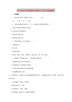 2021-2022年三年級語文專項復習《習作》（配湘教版）