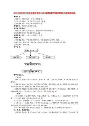 2021-2022年一年級(jí)品德與生活上冊(cè) 和鐘姐姐交朋友教案 人教新課標(biāo)版