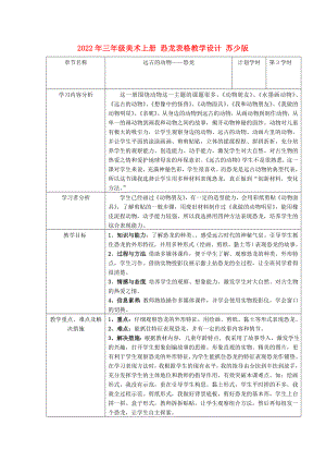 2022年三年級美術(shù)上冊 恐龍表格教學(xué)設(shè)計 蘇少版