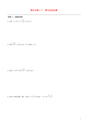 （江蘇專版）2020年中考數(shù)學(xué)復(fù)習(xí) 提分專練02 數(shù)與式的運(yùn)算
