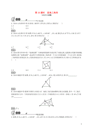 （人教通用）2019年中考數(shù)學(xué)總復(fù)習(xí) 第四章 幾何初步知識(shí)與三角形 第16課時(shí) 直角三角形知能優(yōu)化訓(xùn)練