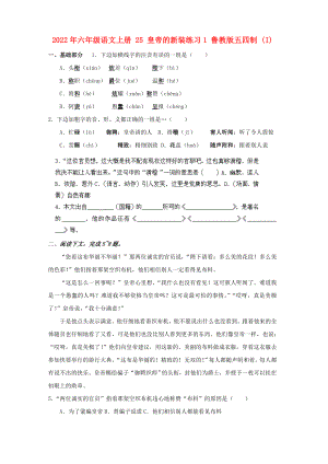 2022年六年級(jí)語(yǔ)文上冊(cè) 25 皇帝的新裝練習(xí)1 魯教版五四制 (I)