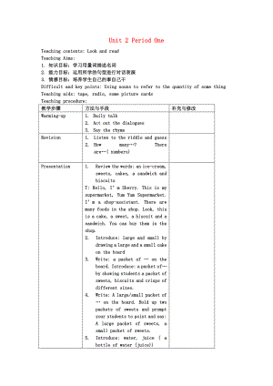 四年級英語上冊 Module 3Unit 2 Food教案 滬教牛津版