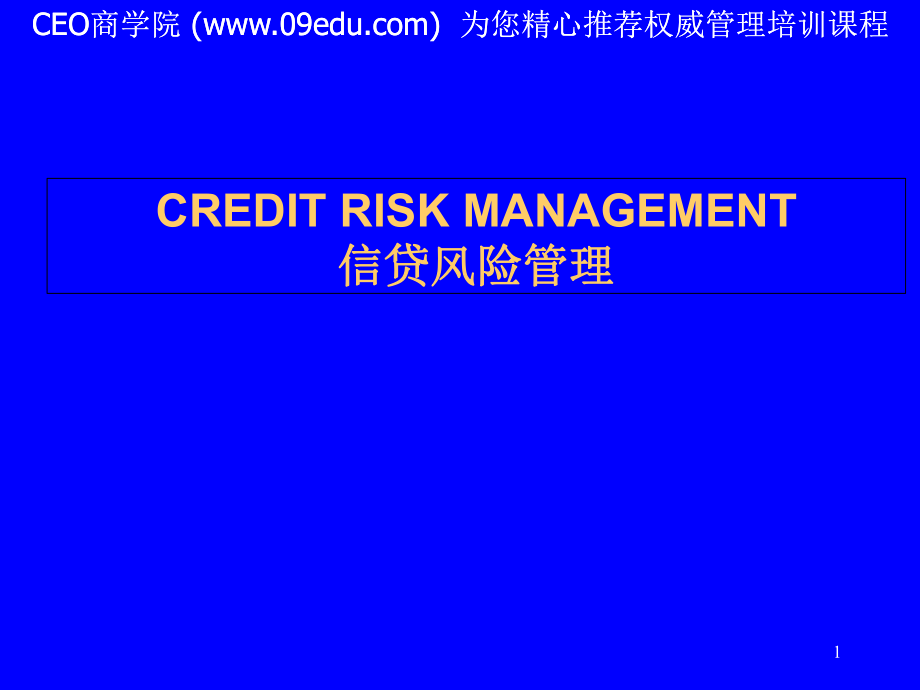 信贷风险管理课件_第1页