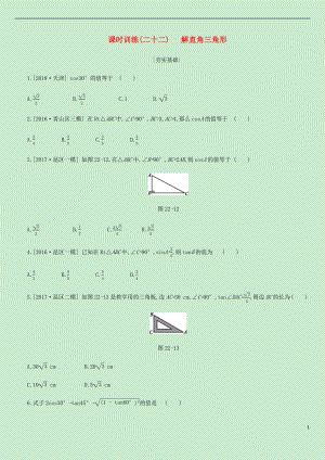 內(nèi)蒙古包頭市2019年中考數(shù)學(xué)總復(fù)習(xí) 第四單元 三角形 課時訓(xùn)練22 解直角三角形練習(xí)