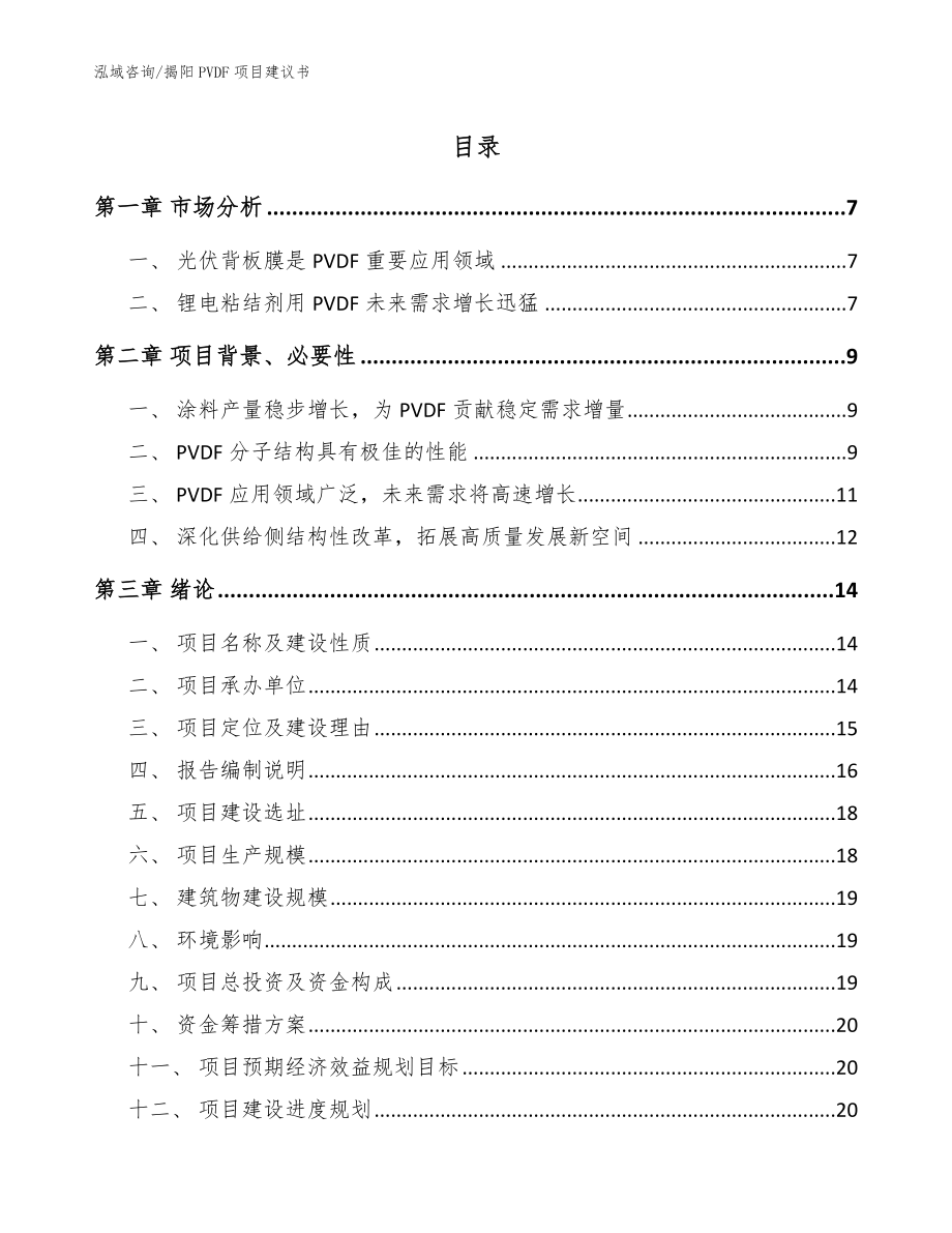 揭阳PVDF项目建议书【范文】_第1页
