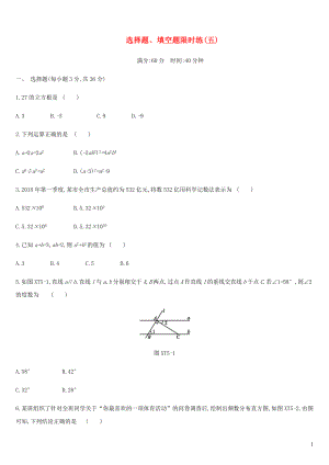 內(nèi)蒙古包頭市2019年中考數(shù)學(xué)總復(fù)習(xí) 選擇題、填空題限時練05