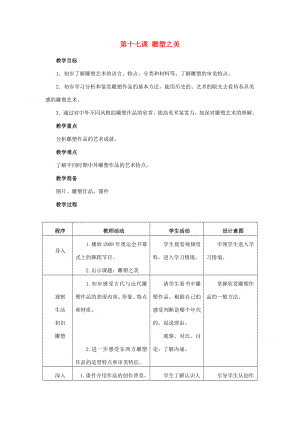 2022春五年級(jí)美術(shù)下冊(cè) 第17課《雕塑之美》教案 人美版