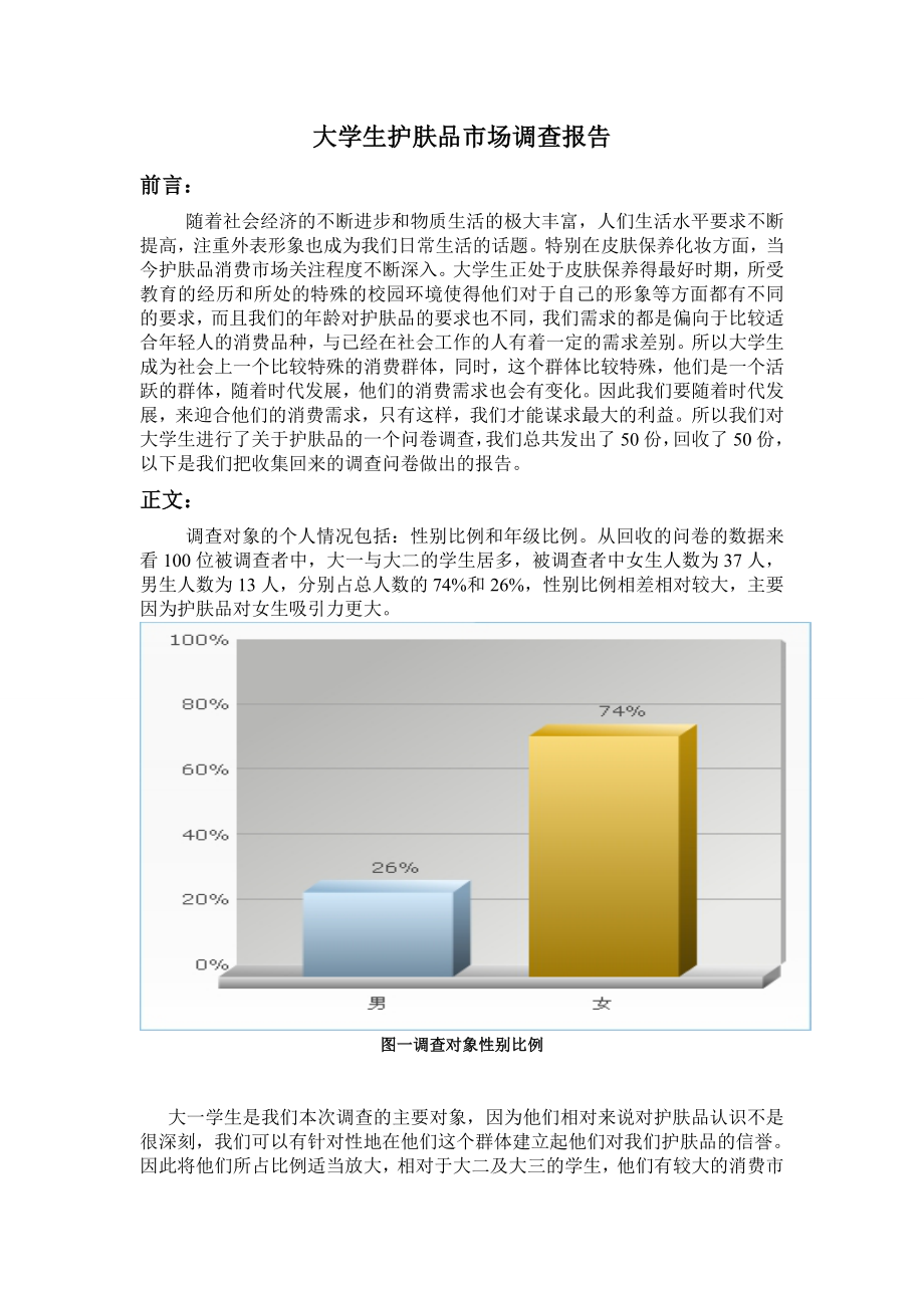 大学生护肤品市场调查报告_第1页