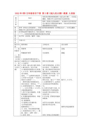 2022年(春)五年級(jí)音樂下冊(cè) 第2課《迷人的火塘》教案 人音版