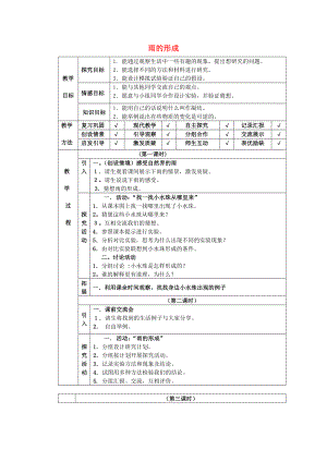 四年級(jí)科學(xué)下冊(cè) 第3單元 9《雨的形成》教案 翼教版