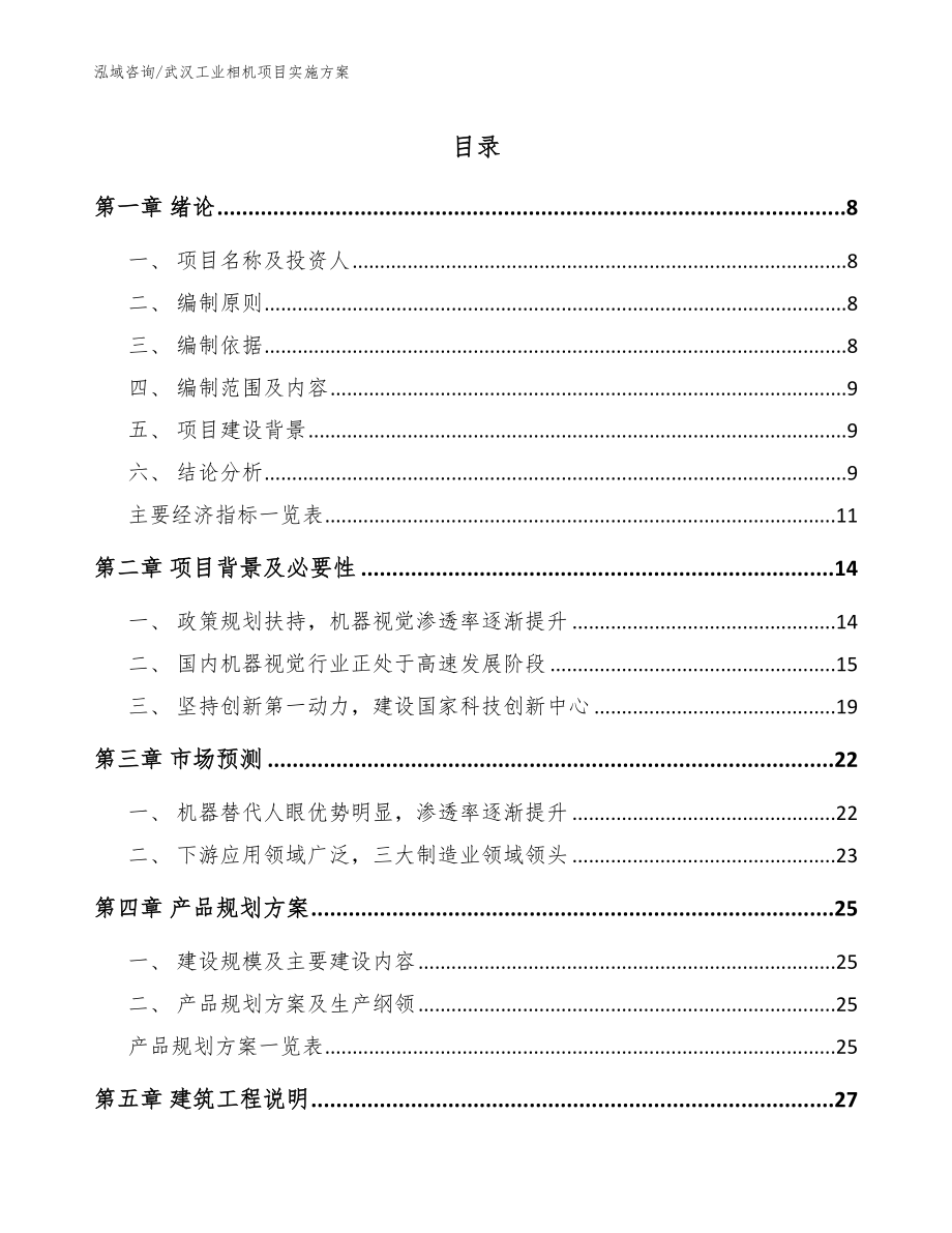 武汉工业相机项目实施方案（模板）_第1页