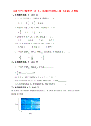 2022年六年級數(shù)學下冊 4.2 比例的性質(zhì)練習題 （新版）蘇教版