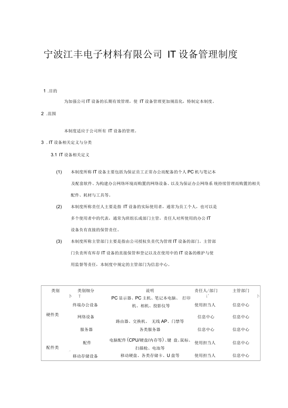 IT设备管理制度复习进程_第1页